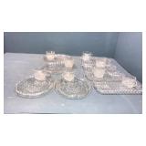 Clear glass plate sets with cups