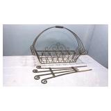 Metal basket and yard deco