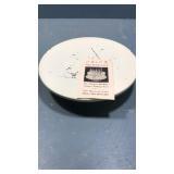 Vintage metal musical rotating cake platter Happy