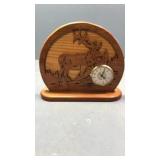 Wood deer clock