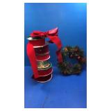 Red ribbon. And wreath