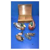 Wood box with ducks