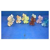9 assorted glass clowns