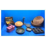 Old baskets with lids old tins,pans