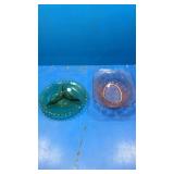 Pink and green glass