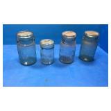 Atlas blue jars. 3 quart and one pint