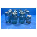 11 quart blue jars. One pint ball jars