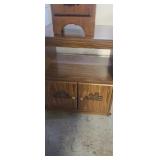Press wood microwave cart