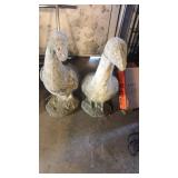 2 cement geese