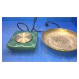 Peck electric trivet, brass plate