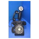 2 vintage black telephones