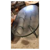 Glass top patio table