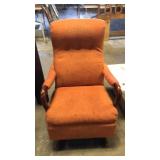 Orange vintage rocker overstuffed
