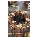 Pine cones wreath. Metal hangers