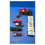 Cars,train, fire truck lot