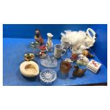 Bargain lot glass plant hanger. Brass