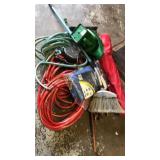 Hose,chair,light,broom. More