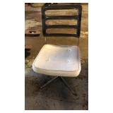 Swivel plastic and chrome chair