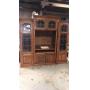 80x90 3 piece entertainment center. Glass doors