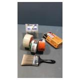 Tape,staples,brush,wall drillers Tape,staples,brush,wall drillers