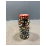 Jar of marbles 8" tall