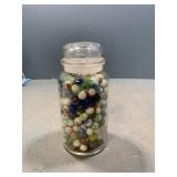 Jar of marbles 9" tall