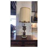 Metal and marble heavy lamp  damage shade