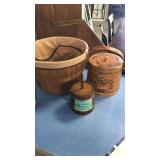 Basket and 2 wood