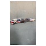 American flag eagle nife and a blue and gold nife