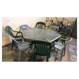 Glass top Patio table 8 nice chairs