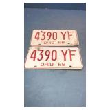 1968 Ohio license plates