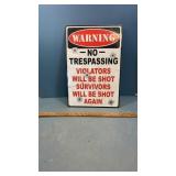 Warning, no trespassing sign