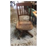 Old wood desk chair