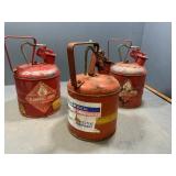 3 gasoline cans 12" tall