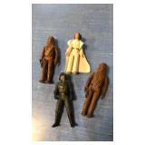 4 old toy figures