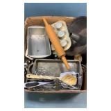 Rolling pin and kitchen utensils