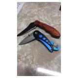 Blue and brown  knives