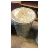 Wheeling galvanized trash can