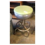 Green metal base stool