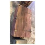 Wood trunk. Hinged lid