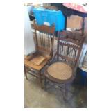 2 wood chairs