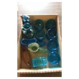 Blue pitchers,cups,slipper