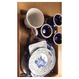 Blue bird stemware,plates