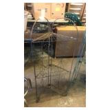 Black metal folding corner shelf