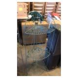 Green folding metal corner shelf