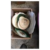 Box of old dishes,plates