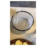 Crystal bowls metal trim