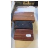 3 wood boxes