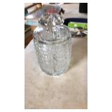 Heavy crystal canister w lid