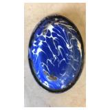 Swirled blue soap dish